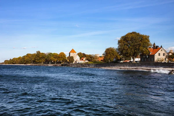 Visby Gotland Sweden Oct 2021 Seaside View Old Ancient City — стоковое фото