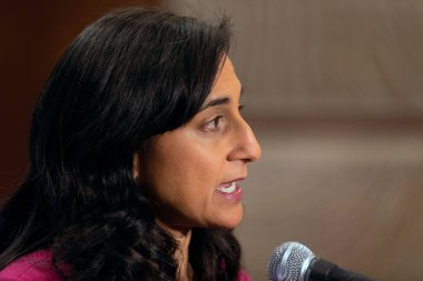Halifax, Kanada - 20 Kasım 2021: Halifax Uluslararası Güvenlik Forumu. Kanada Savunma Bakanı Anita Anand