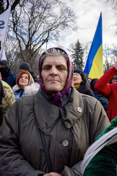 Kyiv Ukraine Novembro 2021 Várias Centenas Pessoas Protestam Contra Restrições — Fotografia de Stock