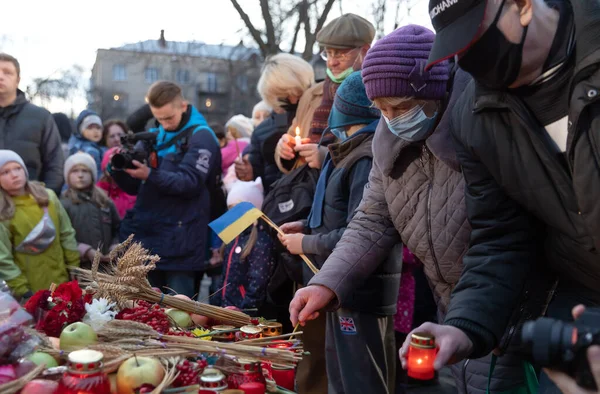 Kyiv Ukraine November 2021 Ceremonie Ter Herdenking Van Slachtoffers Van — Stockfoto