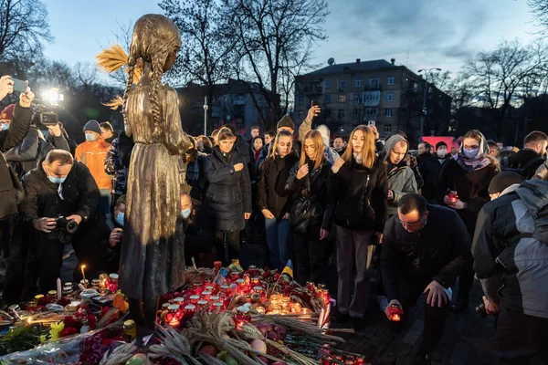 Kyiv Ukraine November 2021 Ceremonie Ter Herdenking Van Slachtoffers Van — Stockfoto