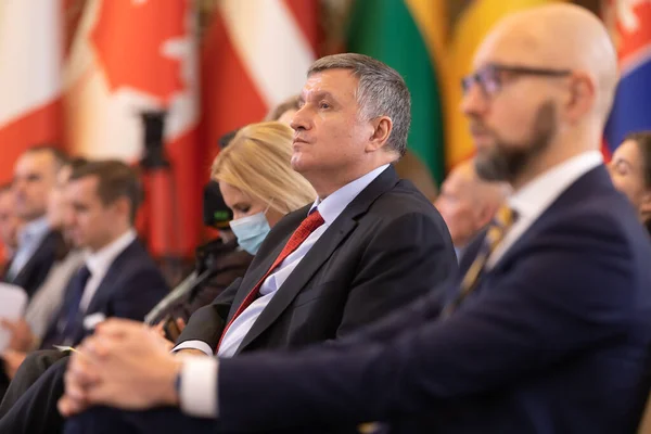 Kyiv Ukraine Listopada 2021 Arsen Avakov Podczas Kijowskiego Forum Bezpieczeństwa — Zdjęcie stockowe