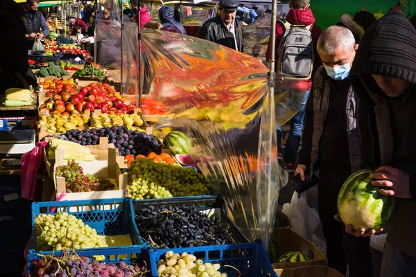 Kyiv Ukraine Oct 2021 Demeevsky Bazaar Demeevsky Bazaar Kyiv 사람들 — 스톡 사진