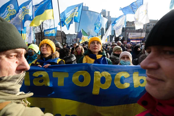 Kyiv Ukraine 2022年1月19日 乌克兰第五任总统Petro Poroshenko在一桩编造的叛国罪案件中 在佩切尔斯克法院选择了一种约束措施 — 图库照片