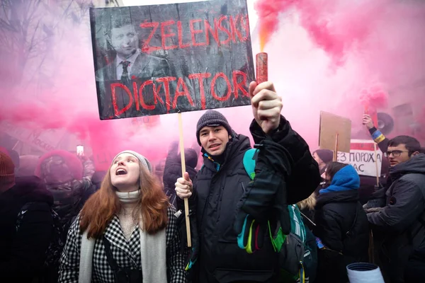 Kyiv Ukraine Janvier 2022 Manifestation Masse Contre Arbitraire Dictature Près — Photo