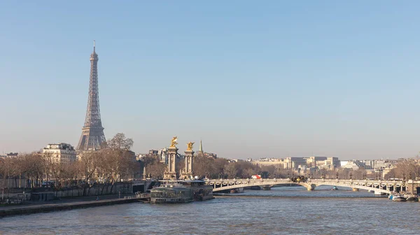 Torre Eiffel Fiume Senna Parigi Francia Architettura Monumenti Parigi — Foto Stock