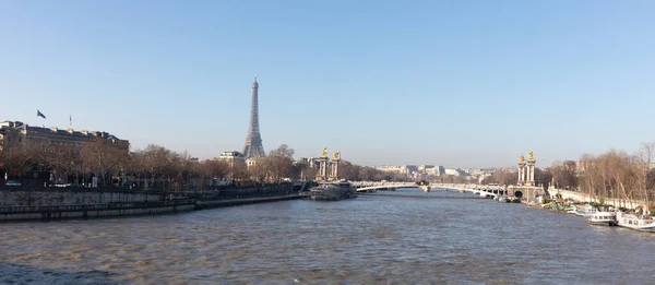 Torre Eiffel Rio Sena Paris França Arquitetura Marcos Paris — Fotografia de Stock