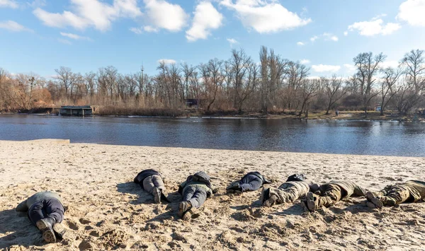 Kyiv Ukraina Februari 2022 Territoriella Försvarsövningar Mitt Hotet Rysk Militär — Stockfoto