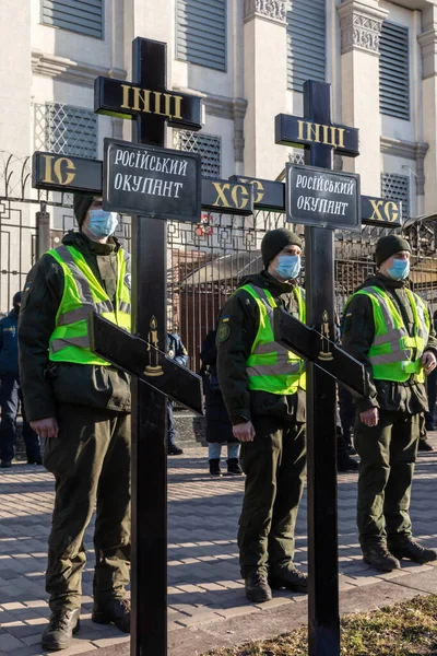 Kyiv Ukraine Lutego 2022 Imperium Musi Umrzeć Akcja Protestacyjna Przy — Zdjęcie stockowe
