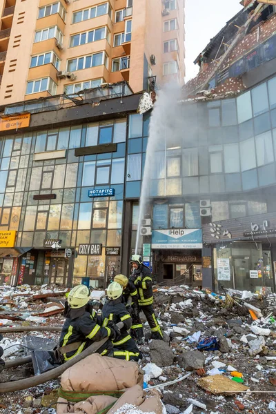 Kyiv Ukraine Şubat 2022 Rusya Nın Ukrayna Karşı Savaşı Kurtarma — Stok fotoğraf