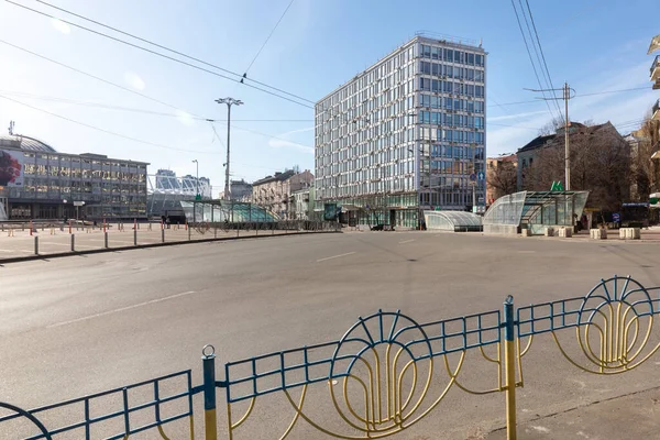 Kyiv Ukraine Feb 2022 War Russia Ukraine Empty Streets Kyiv — Stock Photo, Image