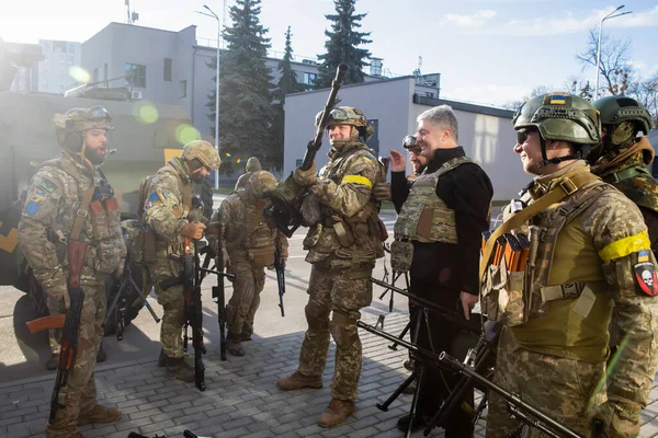 Kyiv Ucrânia Fevereiro 2022 Guerra Rússia Contra Ucrânia Quinto Presidente — Fotografia de Stock