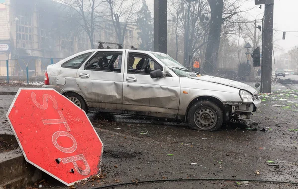 Kyiv Ucrania Mar 2022 Guerra Rusia Contra Ucrania Las Calles — Foto de Stock