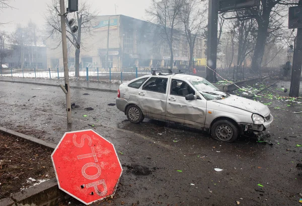 Kyiv Ukraine Maart 2022 Oorlog Van Rusland Tegen Oekraïne Straten — Stockfoto