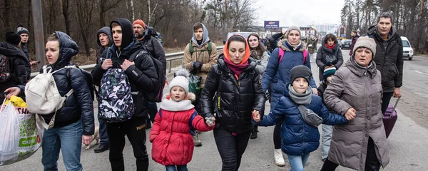 Kyiv Ukraine Marine 2022 러시아와 우크라이나 어린이들은 마을에서 Kyiv 방위군에 — 스톡 사진