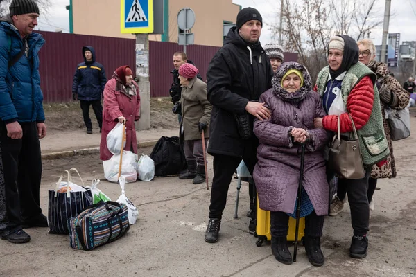 Irpin Ukraine Maart 2022 Oorlog Oekraïne Duizenden Inwoners Van Irpin — Stockfoto