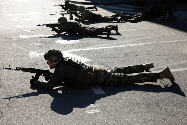 Kyiv Ukraine Mar 2022 War Russia Ukraine Training Exercises Members — Stock Photo, Image