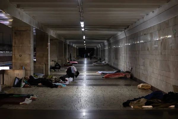 Quiiv Ucrânia Março 2022 Guerra Ucrânia Estação Metrô Serve Como — Fotografia de Stock