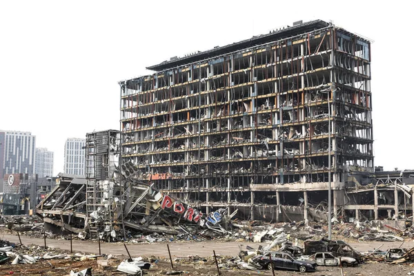 Quiiv Ucrânia Março 2022 Guerra Ucrânia Centro Comercial Que Foi — Fotografia de Stock