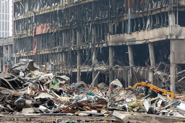 Kyiv Ukrajina Březen 2022 Válka Ukrajině Nákupní Centrum Které Bylo — Stock fotografie