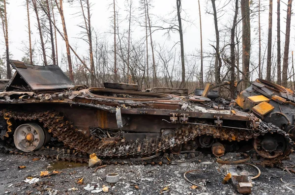 Dmitrivka Ukraine Apr Blz 2022 Gebroken Tanks Gevechtsvoertuigen Van Russische — Stockfoto