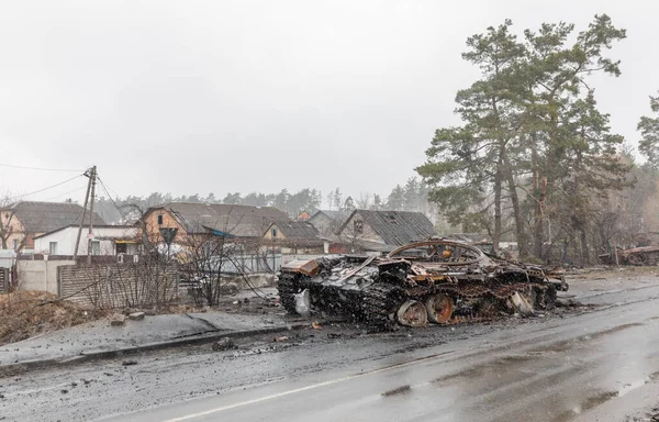 Dmitrivka Ukraine Nisan 2022 Dmitrievka Kiev Bölgesi Yakınlarındaki Rus Işgalcilerinin — Stok fotoğraf