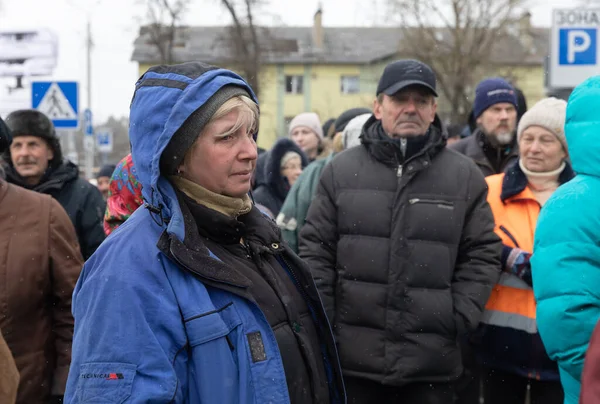 Bucha Ucrânia Abril 2022 Kyiv Defesa Territorial Distribui Ajuda Humanitária — Fotografia de Stock