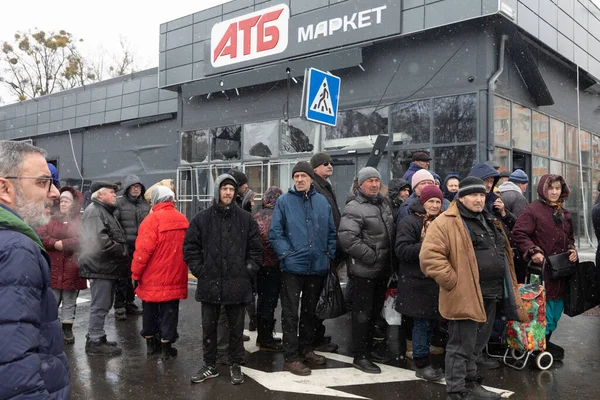 Bucha Ucraina Apr 2022 Kiev Difesa Territoriale Distribuisce Aiuti Umanitari — Foto Stock