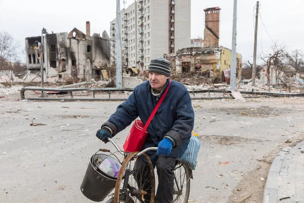 Chernihiv Ukrajina Duben 2022 Válka Ukrajině Chaos Zničené Domy Ulicích — Stock fotografie