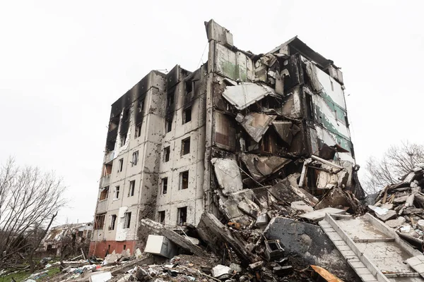 Borodyanka Ucrânia Abr 2022 Guerra Ucrânia Caos Devastação Nas Ruas — Fotografia de Stock