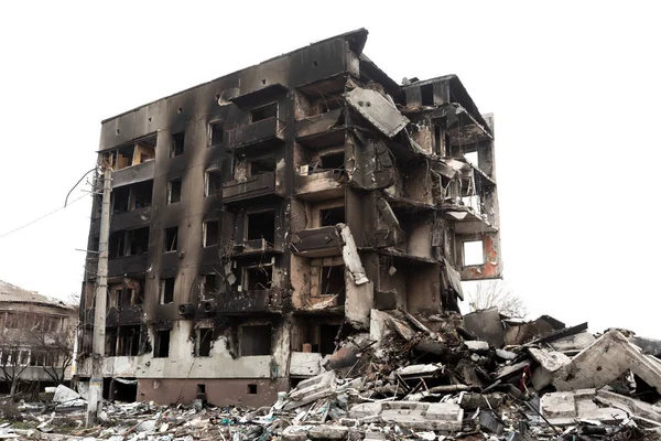 Borodyanka Ukraine Apr 2022 War Ukraine Chaos Devastation Streets Borodyanka — Stock Photo, Image