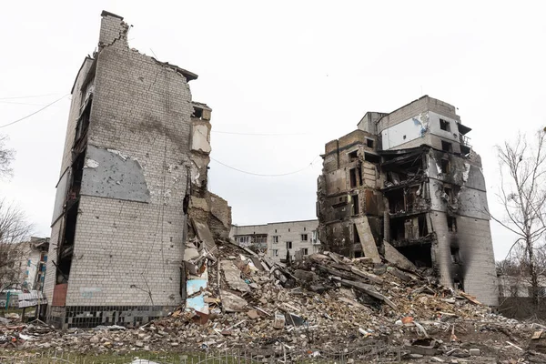 Бородьянов Украина Атр 2022 Война Украине Хаос Опустошение Улицах Бородянки — стоковое фото