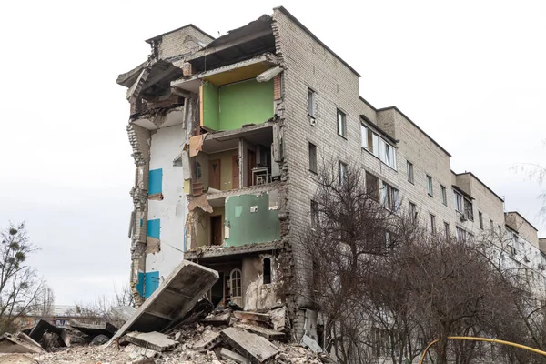 Borodyanka Ucraina Apr 2022 Guerra Ucraina Caos Devastazione Strade Borodyanka — Foto Stock