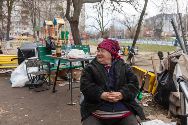 Bucha Ukraine Förhandsbedömning 2022 Invånare Bucha Från Lägenheter Och Hus — Stockfoto