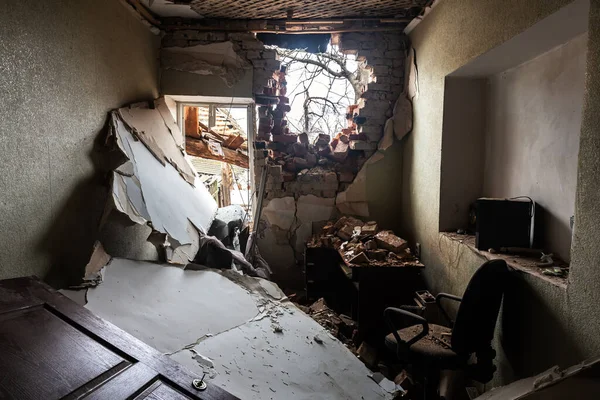 Chernihiv Reg Ukraine Apr 2022 Russia War Ukraine Completely Destroyed — 스톡 사진