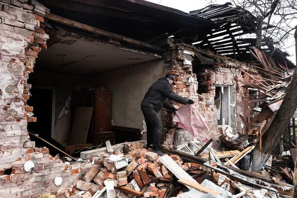 Chernihiv Reg Ukraine Apr 2022 Russia War Ukraine Completely Destroyed — Stock Photo, Image