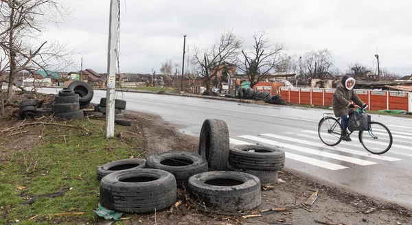 Chernihiv Reg Ucrania Abril 2022 Guerra Rusia Contra Ucrania Casas —  Fotos de Stock