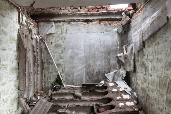 Chernihiv Reg Ukraine Apr 2022 Ruined Room Residential Building — 스톡 사진