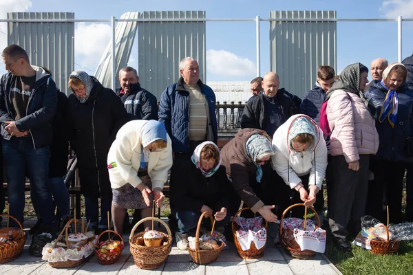 Gorenka Kyiv Reg Ukraine Apr 2022 People Attend Orthodox Easter —  Fotos de Stock