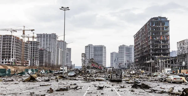 Quiiv Ucrânia Março 2022 Guerra Ucrânia Centro Comercial Que Foi — Fotografia de Stock