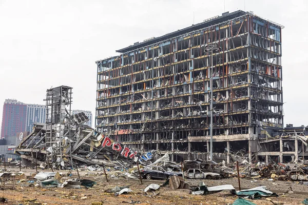 Kyiv Ukrajina Březen 2022 Válka Ukrajině Nákupní Centrum Které Bylo — Stock fotografie