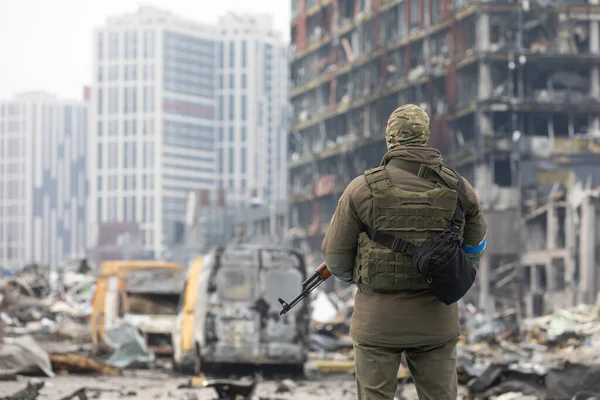 Киев Украина Мар 2022 Война Украине Торговый Центр Пострадавший Обстрела — стоковое фото
