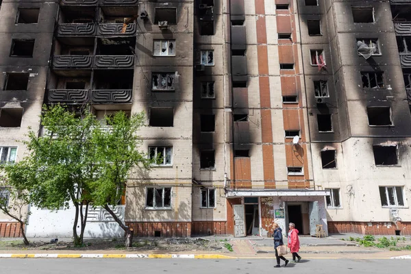 Irpin Ukrajina Květen 2022 Ruská Válka Proti Ukrajině Rezidenční Budova — Stock fotografie