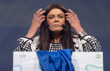 ROTTERDAM, NETHERLANDS - 31 Mayıs 2022: Ruslana Lyzhychko Ünlü Ukraynalı şarkıcı, Eurovision ve Dünya Müzik Ödülü sahibi sanatçı. Müzikal başarıların yanı sıra, sosyal bağlılık