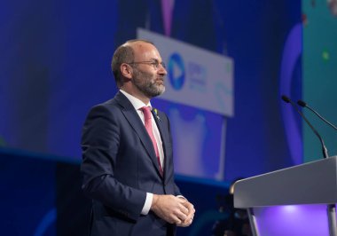 ROTTERDAM, NETHERLANDS - 31 Mayıs 2022: Manfred Weber EPP Başkanı seçildi. Avrupa Halk Partisi Kongresi Manfred Weber 'i EPP Başkanı olarak seçti. Donald Tusk 'ın yerine geçti..