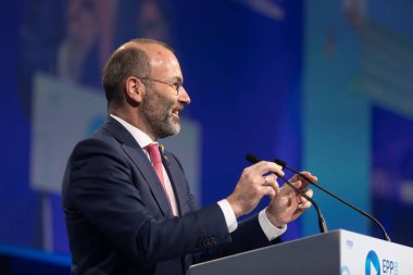 ROTTERDAM, NETHERLANDS - 31 Mayıs 2022: Manfred Weber EPP Başkanı seçildi. Avrupa Halk Partisi Kongresi Manfred Weber 'i EPP Başkanı olarak seçti. Donald Tusk 'ın yerine geçti..