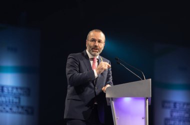 ROTTERDAM, NETHERLANDS - 31 Mayıs 2022: Manfred Weber EPP Başkanı seçildi. Avrupa Halk Partisi Kongresi Manfred Weber 'i EPP Başkanı olarak seçti. Donald Tusk 'ın yerine geçti..