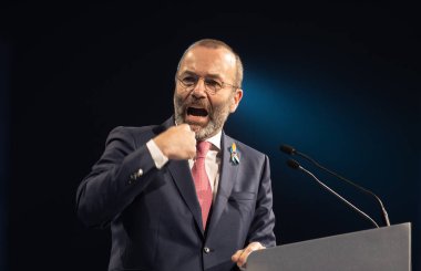 ROTTERDAM, NETHERLANDS - 31 Mayıs 2022: Manfred Weber EPP Başkanı seçildi. Avrupa Halk Partisi Kongresi Manfred Weber 'i EPP Başkanı olarak seçti. Donald Tusk 'ın yerine geçti..