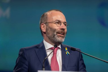 ROTTERDAM, NETHERLANDS - 31 Mayıs 2022: Manfred Weber EPP Başkanı seçildi. Avrupa Halk Partisi Kongresi Manfred Weber 'i EPP Başkanı olarak seçti. Donald Tusk 'ın yerine geçti..