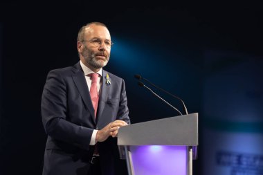 ROTTERDAM, NETHERLANDS - 31 Mayıs 2022: Manfred Weber EPP Başkanı seçildi. Avrupa Halk Partisi Kongresi Manfred Weber 'i EPP Başkanı olarak seçti. Donald Tusk 'ın yerine geçti..